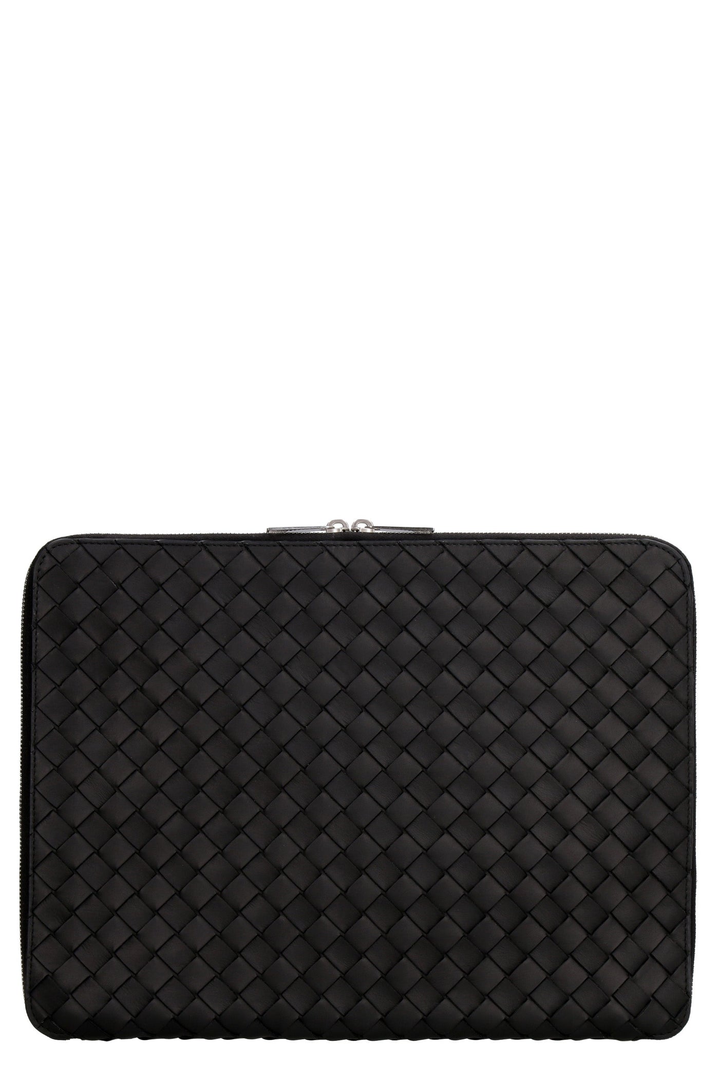 Bottega Veneta Intrecciato Hydrology Clutch — Black Calf