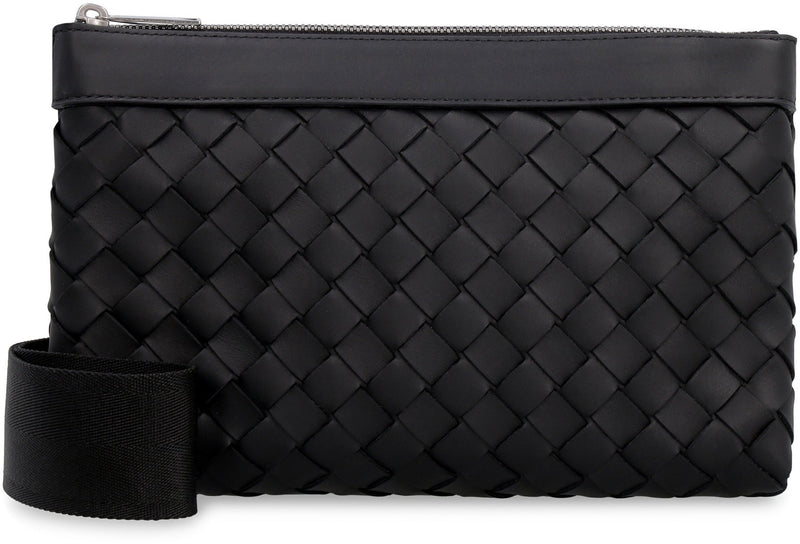 Bottega Veneta Intrecciato Hydrology Crossbody Bag — Black Calf