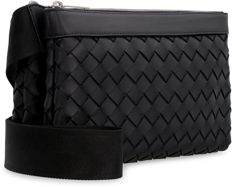 Bottega Veneta Intrecciato Hydrology Crossbody Bag — Black Calf