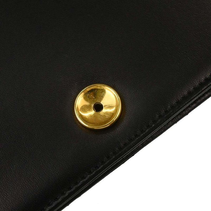 Chanel Vintage Full Flap Quilted Lambskin Black Leather Bag