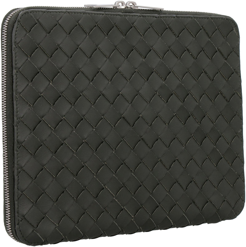 Bottega Veneta Intrecciato Hydrology Card Case — Green Calf Cases