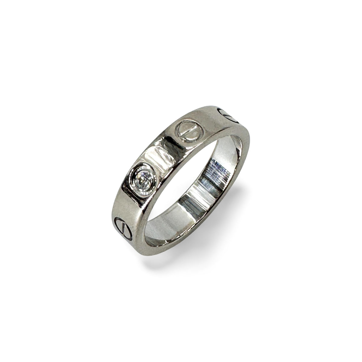 Cartier Love 3 Diamonds Band 18k White Gold With Diamond Silver Bijoux