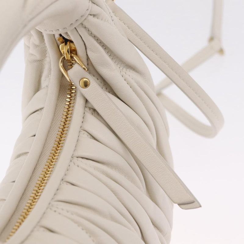 Miu Miu Wander Hobo Matelasse Leather White