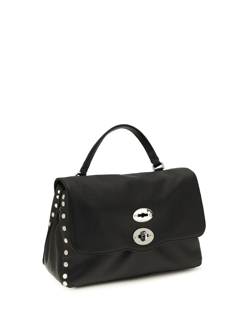 Zanellato Postina Daily Top Handle Bag — Black Calf Leather