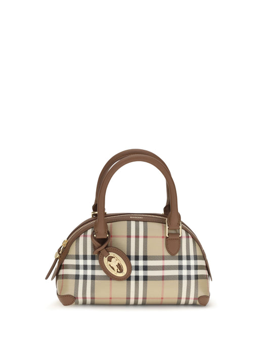 Burberry Top Handle Bag — Beige Canvas