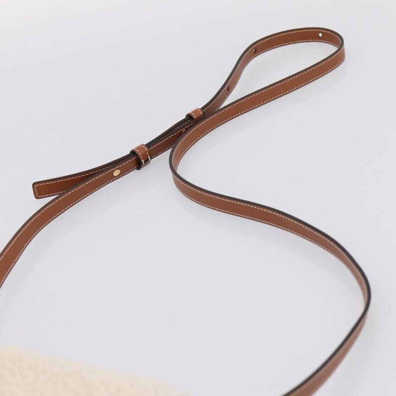 Celine Triomphe Shoulder Shearling Beige Wool Bag