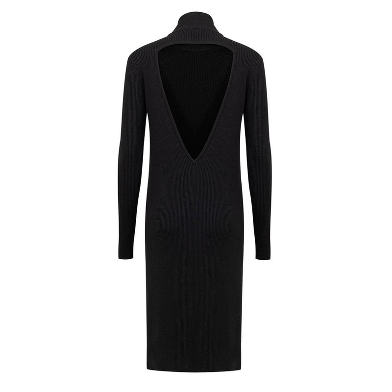 Black Wool Long Dress