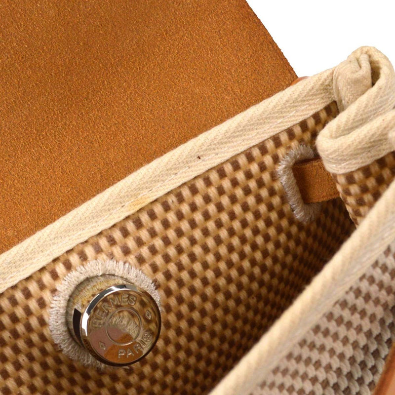 Hermes Herbag Toile And Leather Beige Canvas Bag