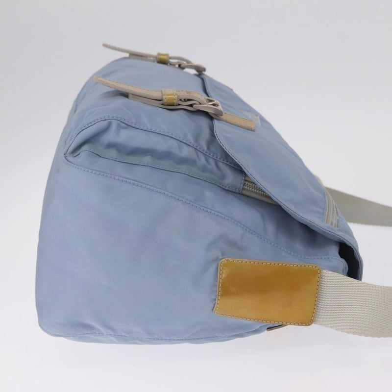 Prada Double Buckle Flap Messenger Re-Nylon Blue