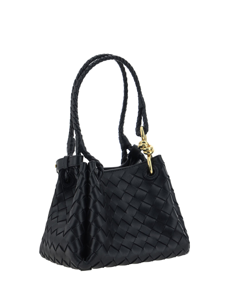 Bottega Veneta Parachute Shoulder Bag — Black Lambskin