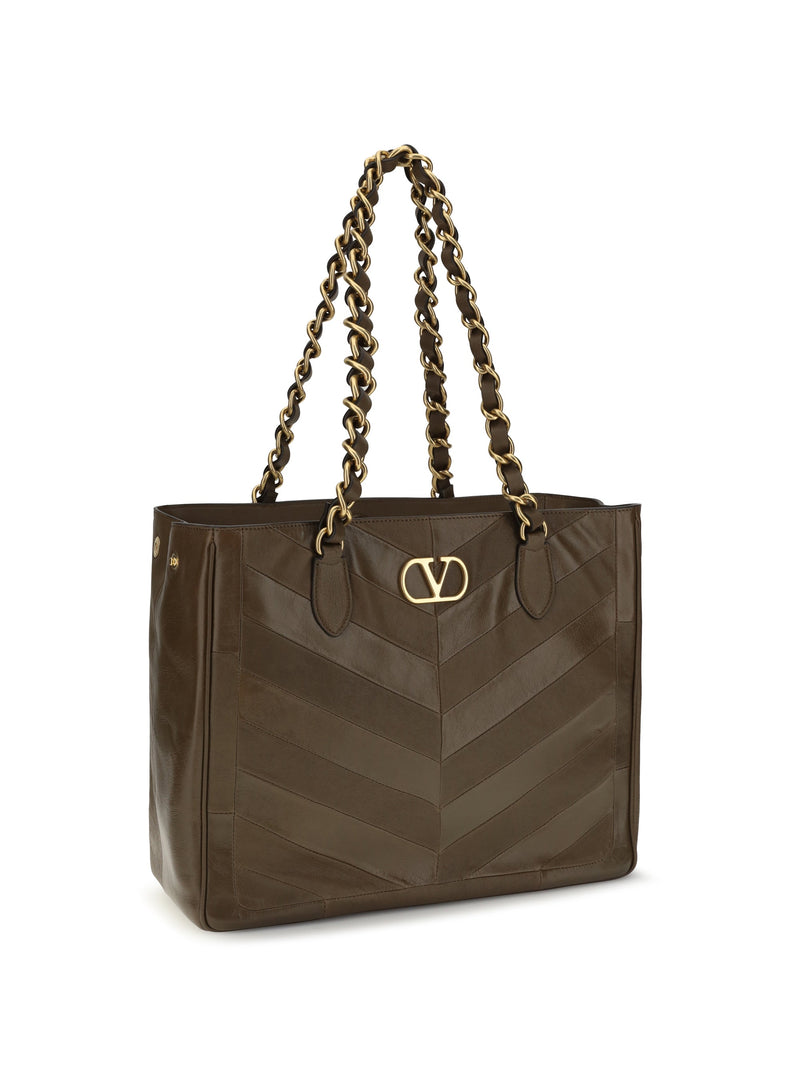 Valentino Garavani Shoulder Bag — Brown Calf Leather