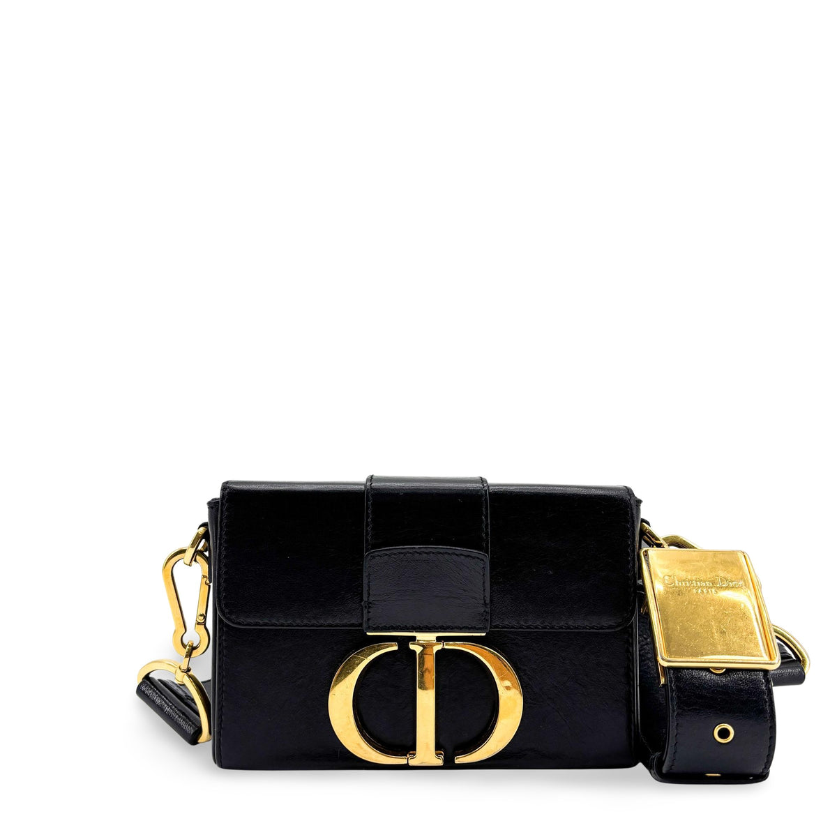 Christian Dior 30 Montaigne Box Leather Black Calfskin Bag