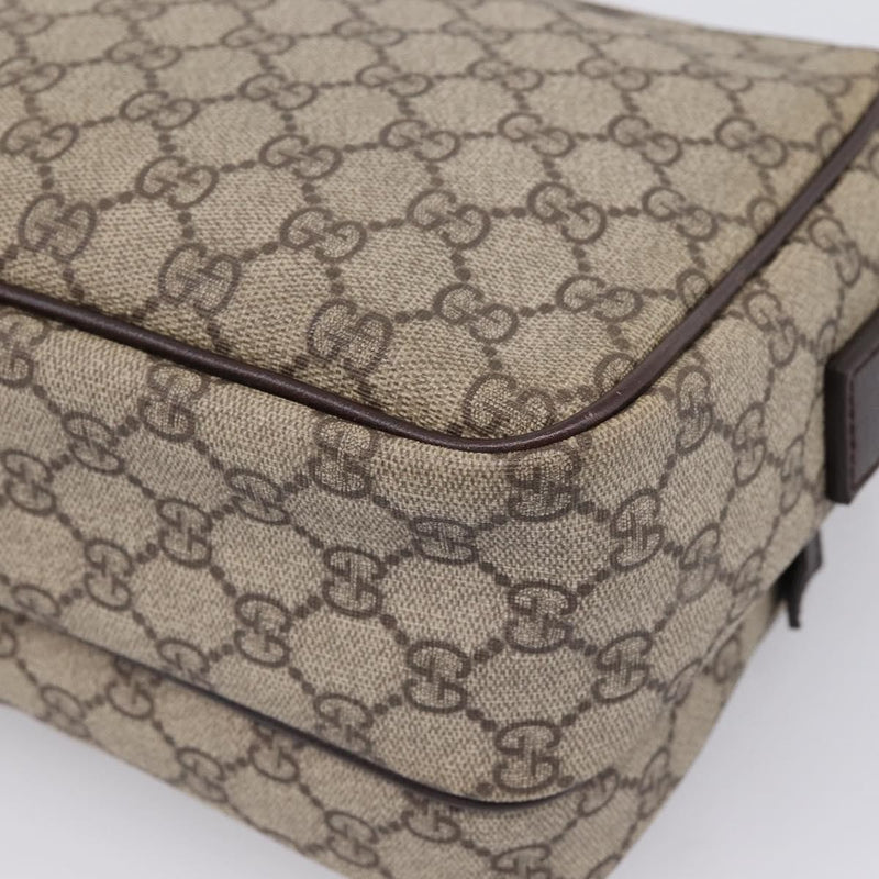 Gucci Front Zip Pocket Messenger Gg Coated Canvas Beige