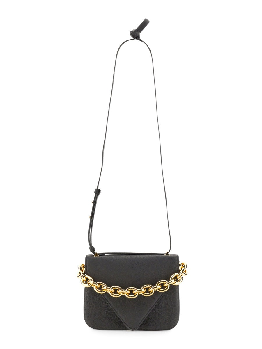 Bottega Veneta Suede Envelope Shoulder Bag — Black Leather