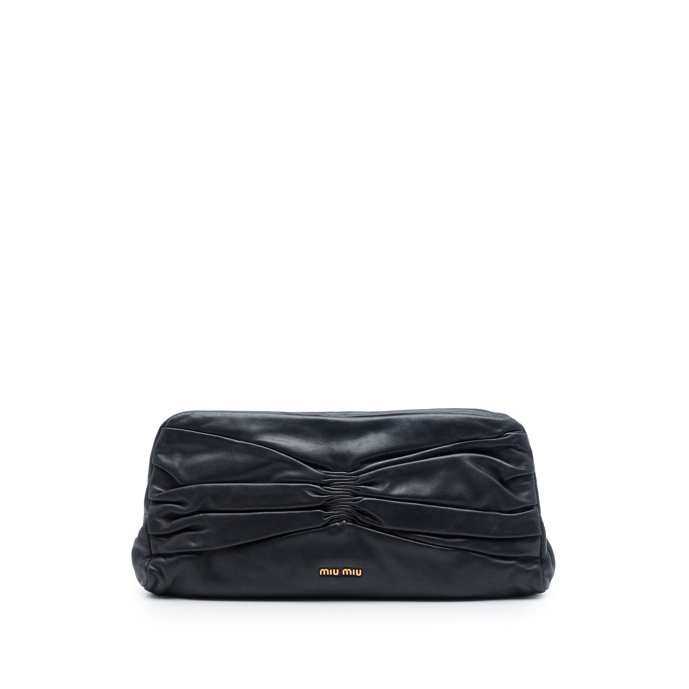 Pleated Nappa Frame Clutch - Image 1