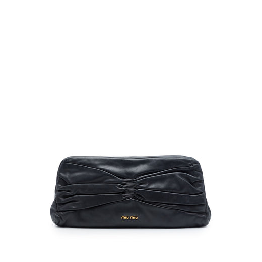 Pleated Nappa Frame Clutch - Image 1