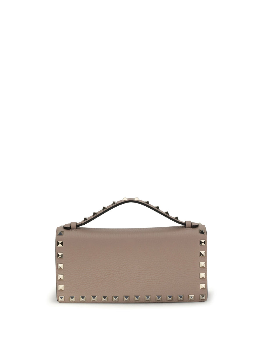 Valentino Garavani Studded Leather Wallet — Beige Calf Bos Taurus