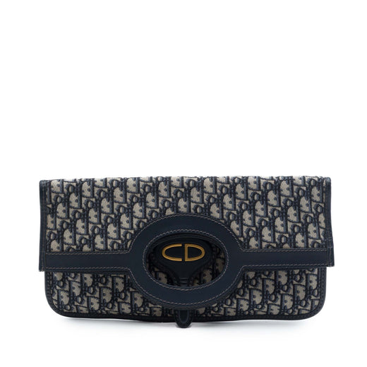 Oblique Canvas Fold Over Clutch - Image 1