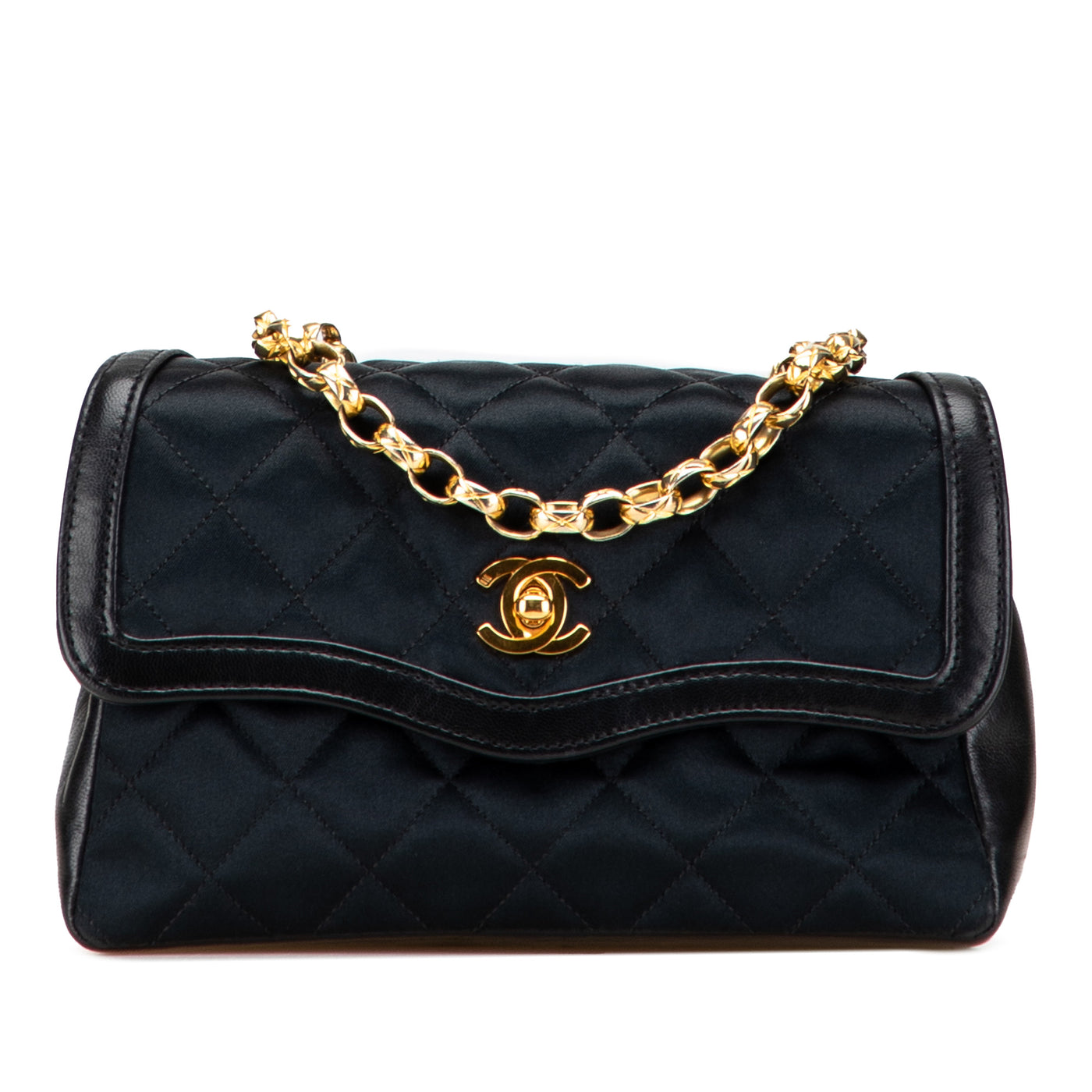 CC Quilted Satin Bijoux Chain Single Flap - Image 1