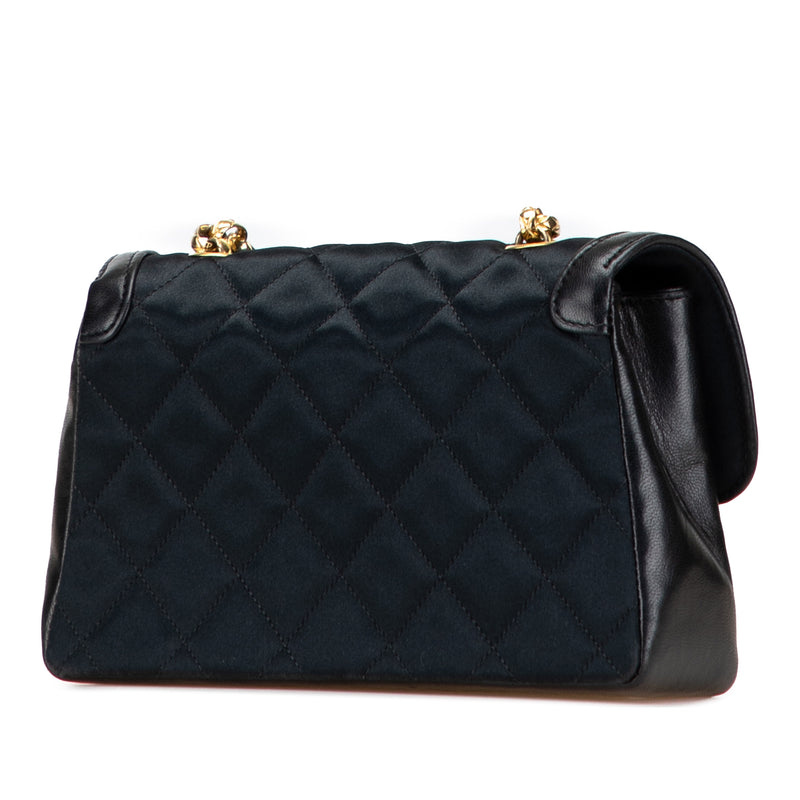 CC Quilted Satin Bijoux Chain Single Flap - Image 2