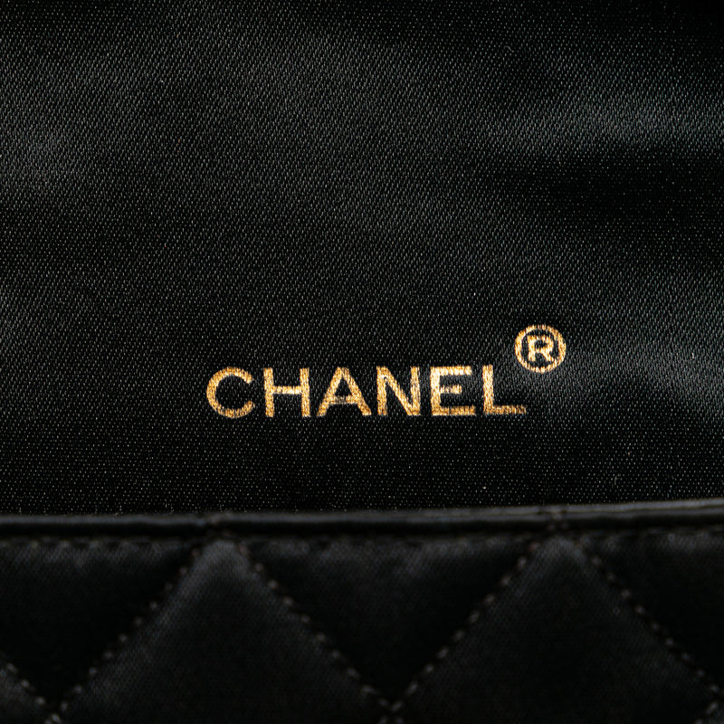 CC Quilted Satin Bijoux Chain Single Flap - Image 5
