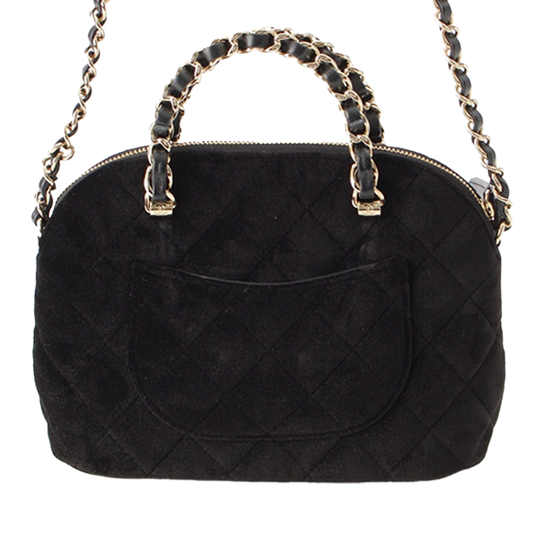 Quilted Velvet Coco Clutch With Chain - Image 3