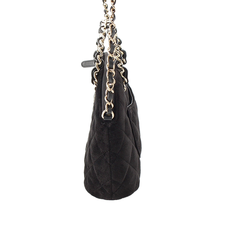 Quilted Velvet Coco Clutch With Chain - Image 9