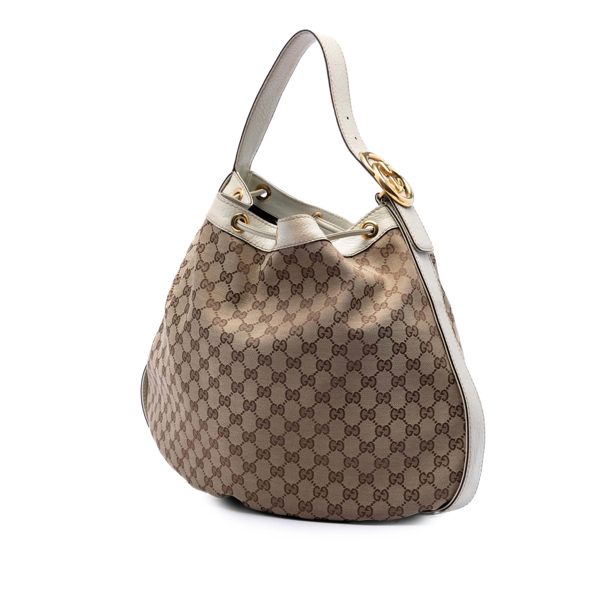 GG Canvas Interlocking Icon Drawstring Hobo - Image 2