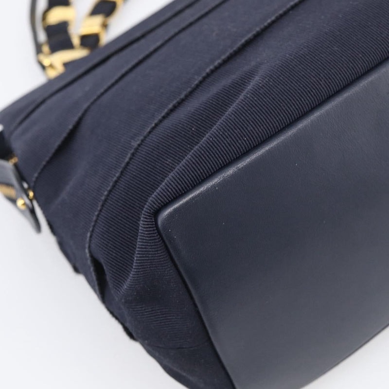 Salvatore Ferragamo Vala Canvas Navy Bag