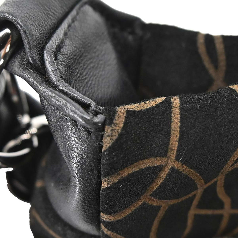Chanel Camellia Chain Embossed Suede Black Bag