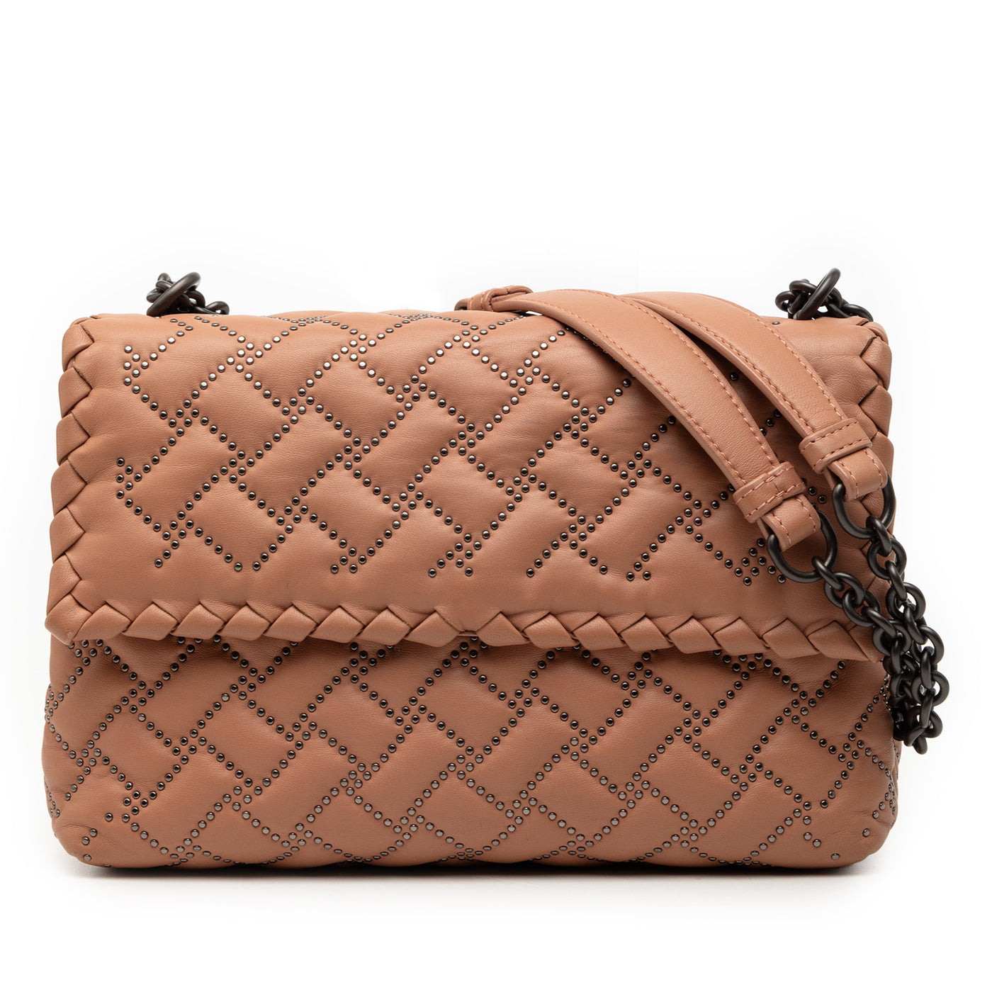 Small Nappa Intrecciato Studded Olimpia Shoulder Bag - Image 1