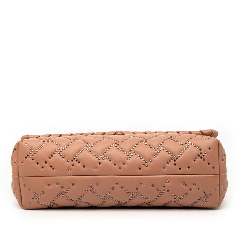 Small Nappa Intrecciato Studded Olimpia Shoulder Bag - Image 3