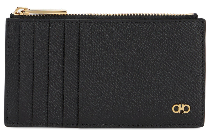 Ferragamo Card Holder — Black Calfskin Wallets & Cardholders