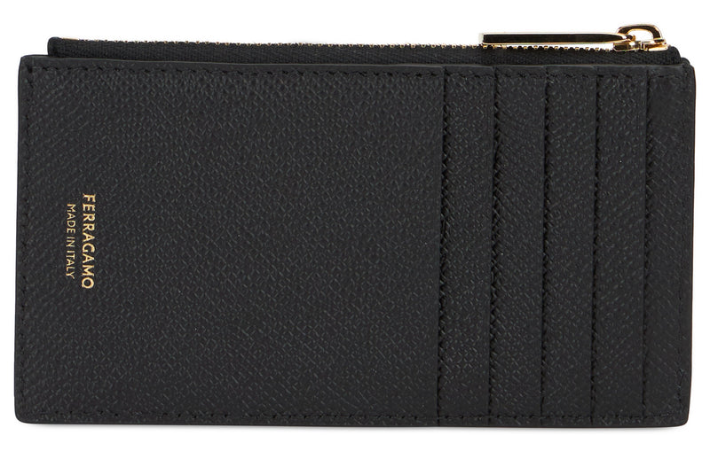Ferragamo Card Holder — Black Calfskin Wallets & Cardholders