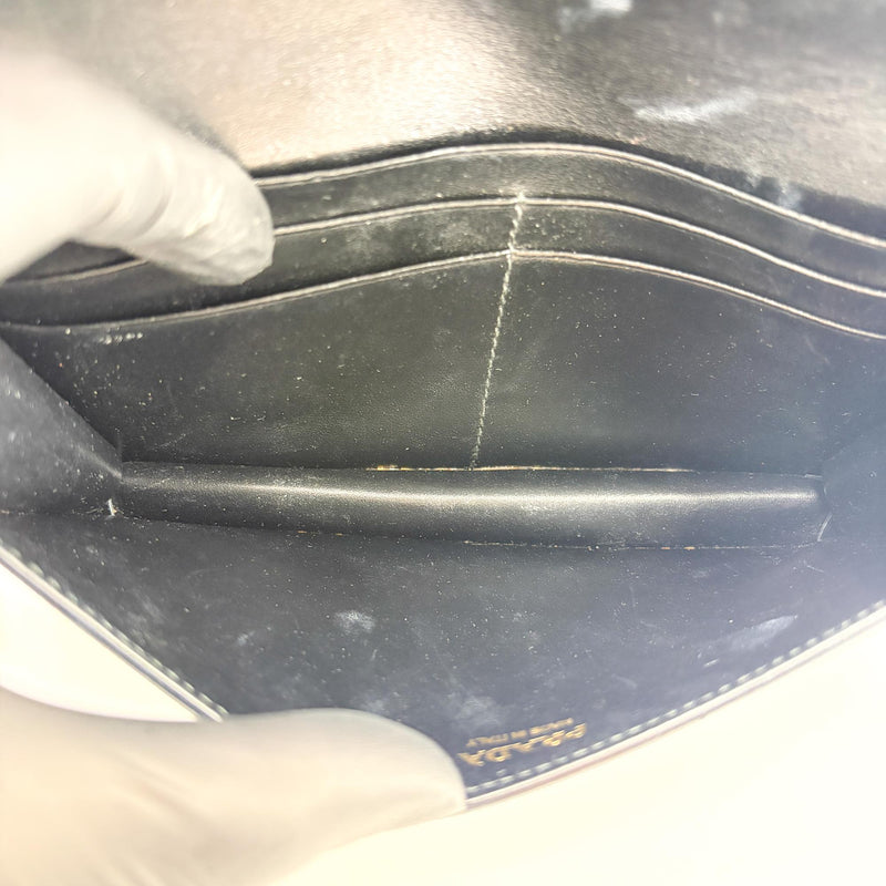 Prada Wallet On Chain Saffiano Leather Black Bag