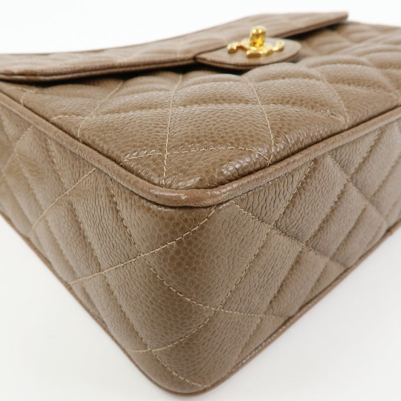 Chanel Vintage Front Pocket Camera Quilted Caviar Brown Leather Bag