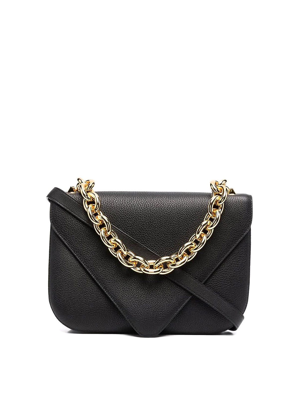 Bottega Veneta Chain-Strap Leather Shoulder Bag — Black