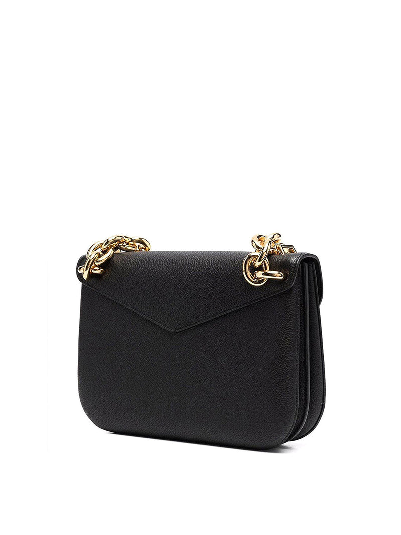 Bottega Veneta Chain-Strap Leather Shoulder Bag — Black