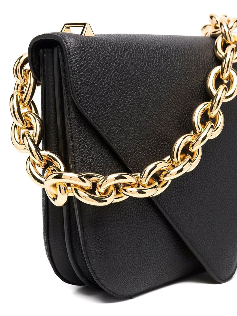 Bottega Veneta Chain-Strap Leather Shoulder Bag — Black
