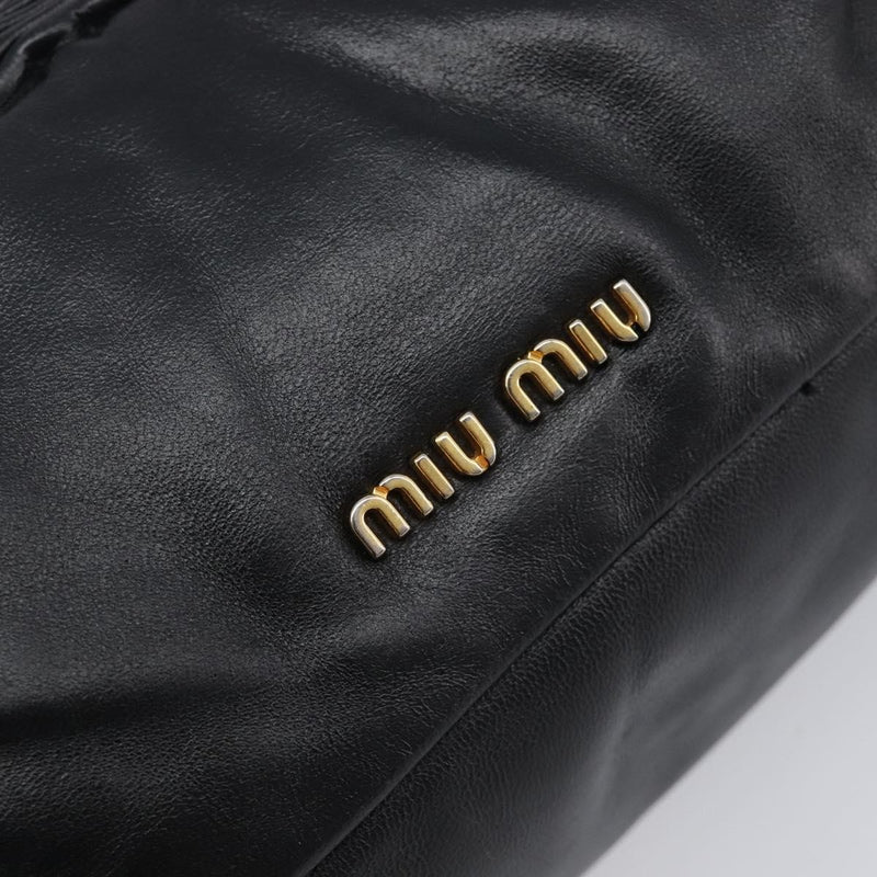 Miu Miu Shoulder Matelasse Leather Black Bag