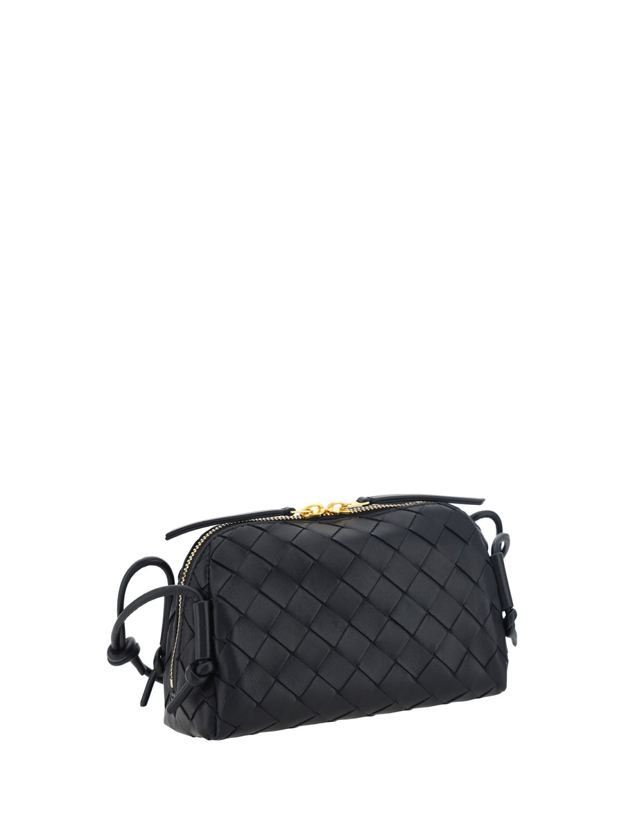 Bottega Veneta Shoulder Bag — Black Calf Leather