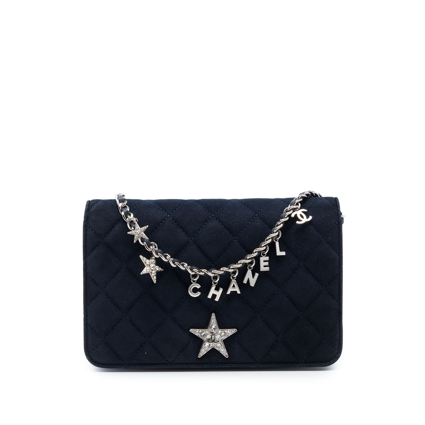 Quilted Suede Cocostellar Wallet on Chain - Image 1