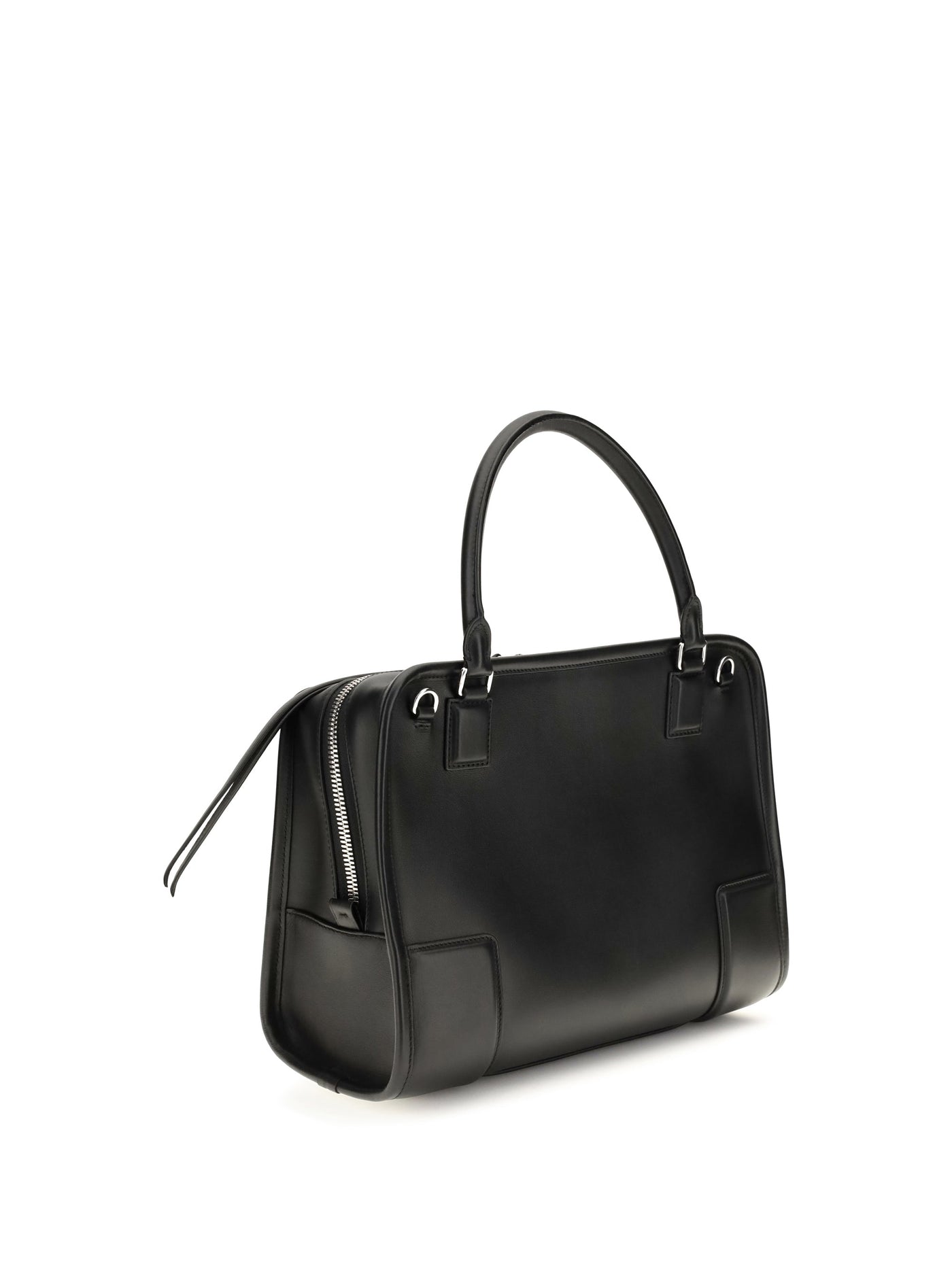 Loewe Amazona 180 Top Handle Bag — Black Calfskin Leather
