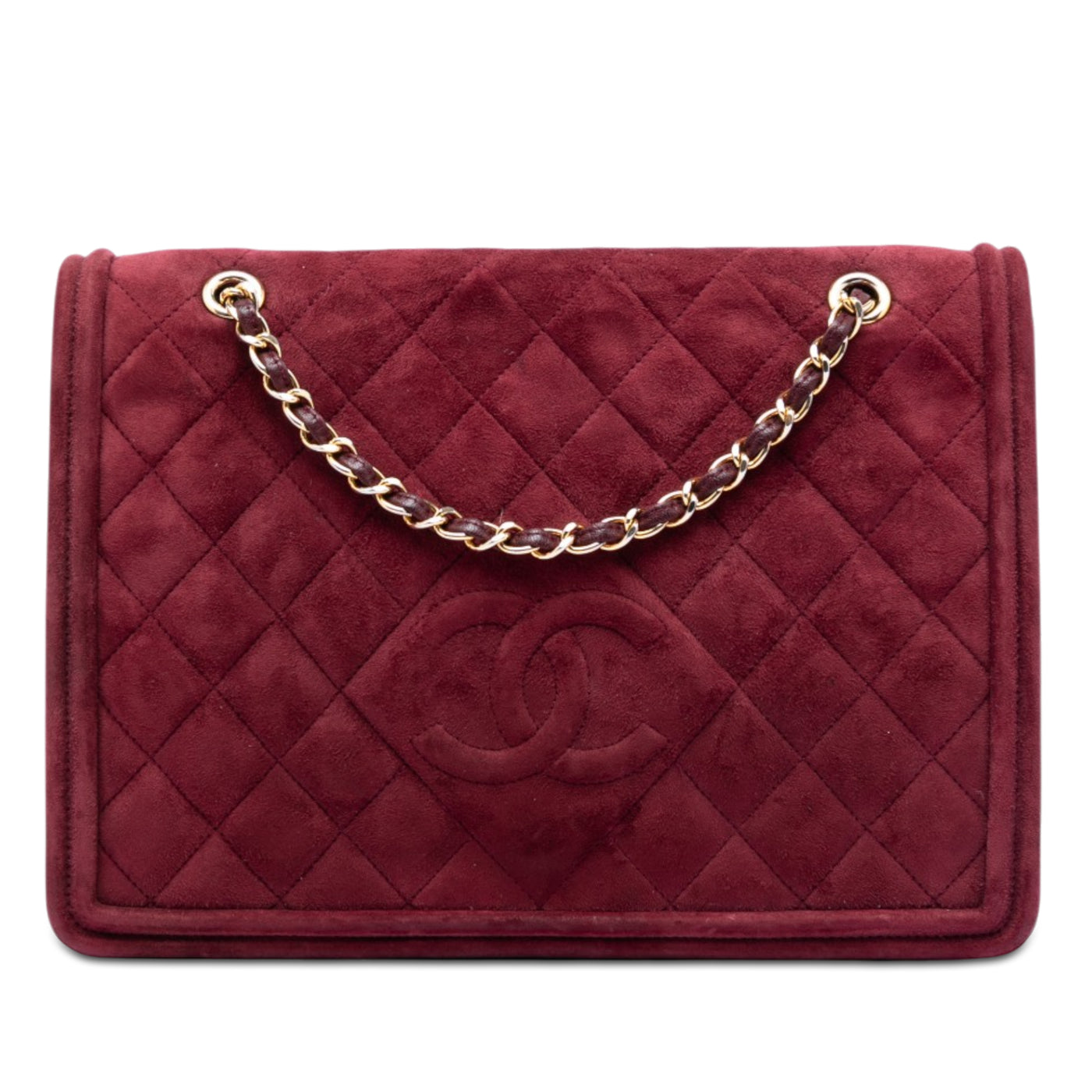 CC Quilted Suede Diamond Full Flap - Image 1