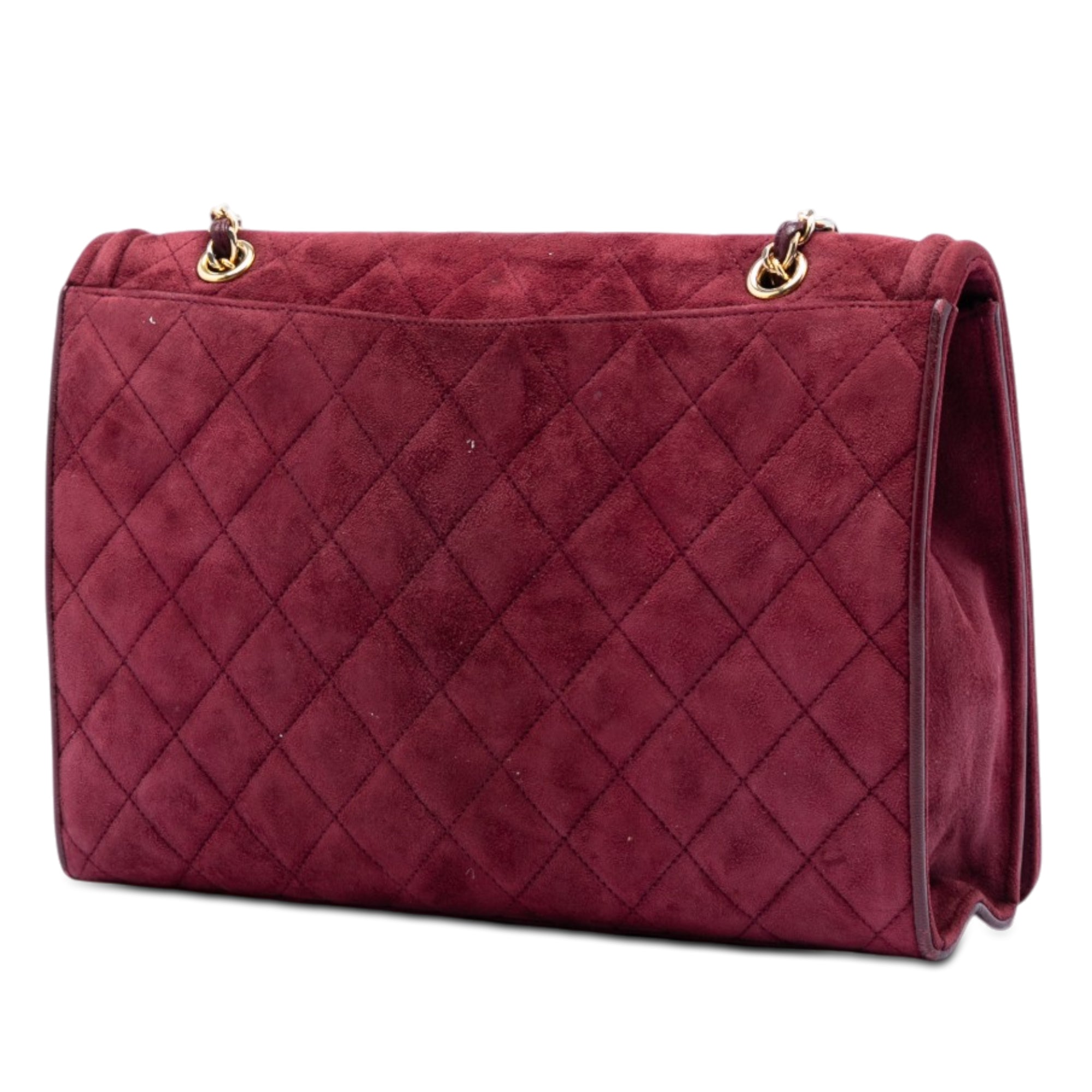 CC Quilted Suede Diamond Full Flap - Image 2