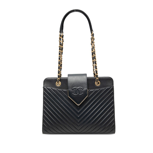 Chevron Calfskin Collar and Tie Tote - Image 1