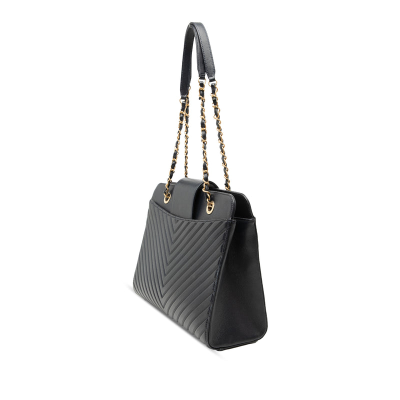 Chevron Calfskin Collar and Tie Tote - Image 2