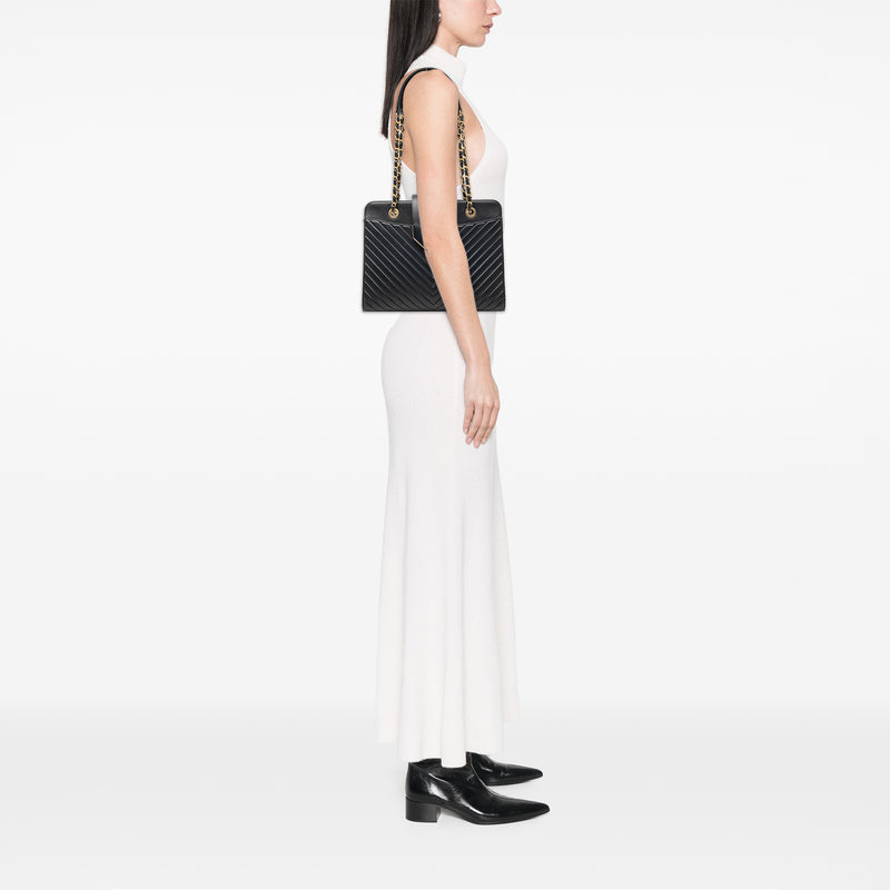 Chevron Calfskin Collar and Tie Tote - Image 7