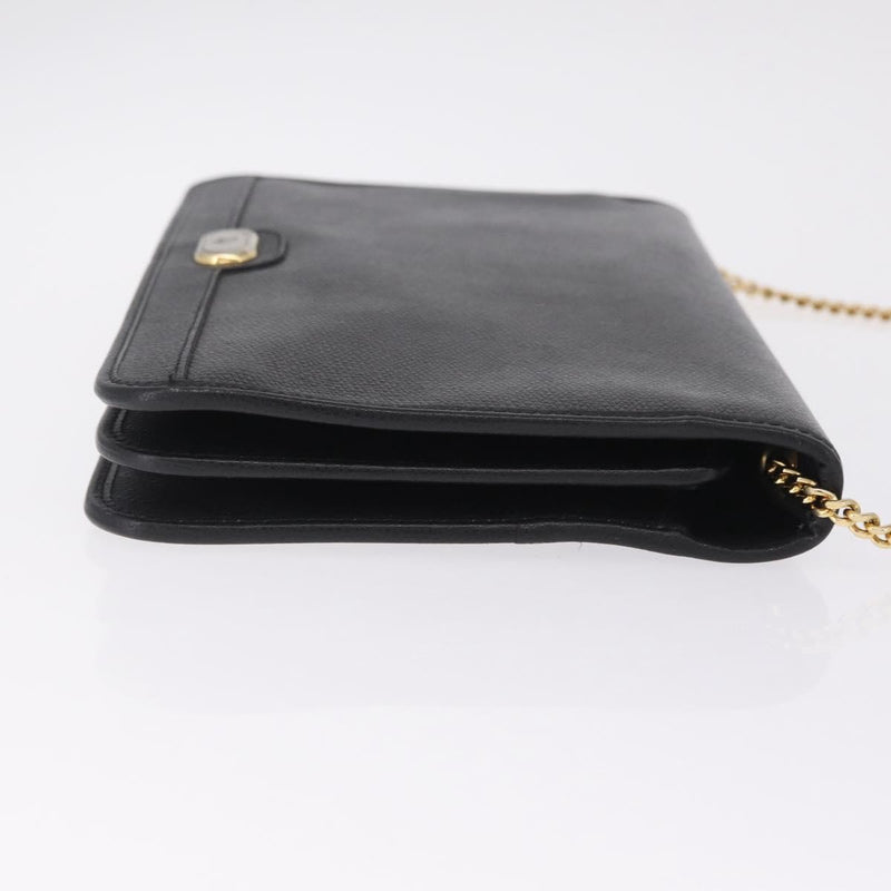 Christian Dior Vintage Honeycomb Canvas Black Leather Bag