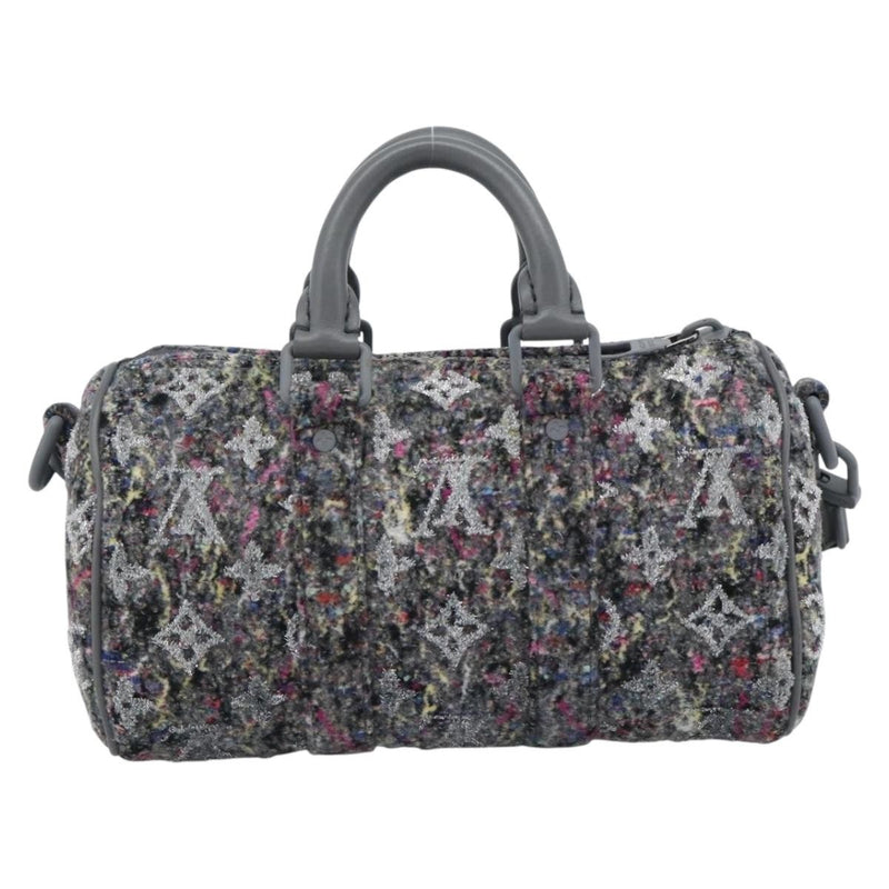 Louis Vuitton Keepall Bandouliere Lv Felt Gray Canvas Bag